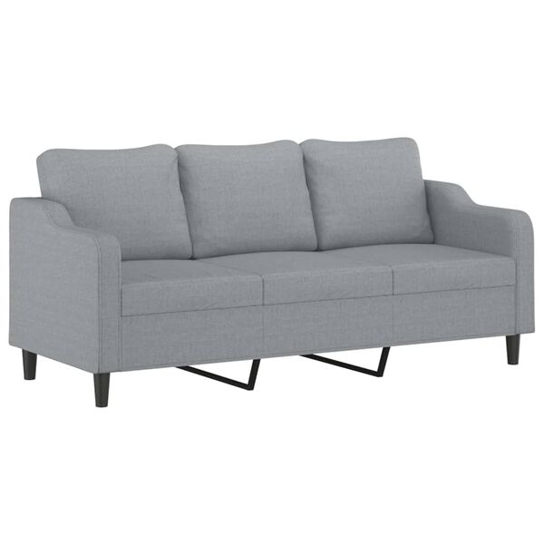 vidaXL Canap&eacute; &agrave; 3 places Gris clair 180 cm Tissu