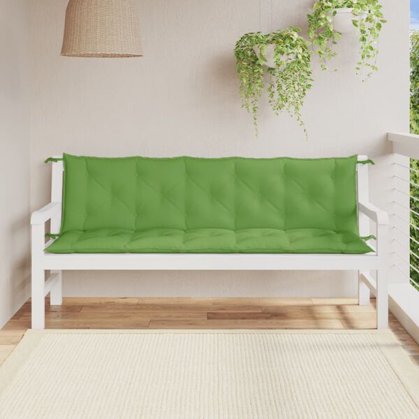 vidaXL Coussins de banc de jardin lot de 2 vert mélangé tissu