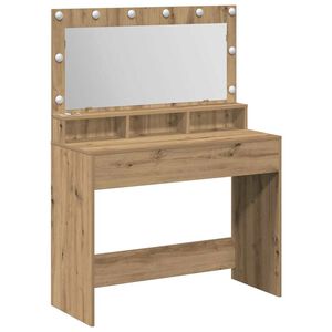 vidaXL Table de Toilette avec miroir Ch&ecirc;ne artisanal 100 x 41 x 135 cm
