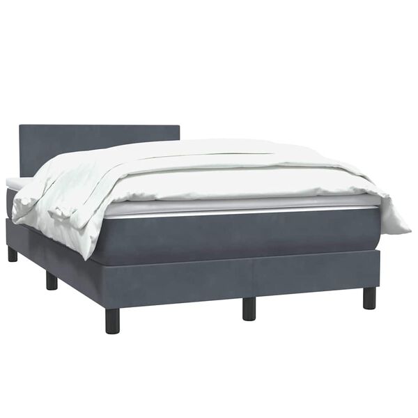 vidaXL Sommier &agrave; lattes de lit et matelas gris fonc&eacute; 120x210cm velours