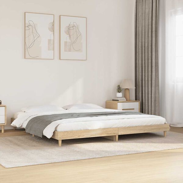 vidaXL Cadre de lit sans matelas chêne sonoma 180x200 cm