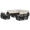 vidaXL Ensemble de canap&eacute; de jardin 12 pcs Noir et blanc cr&egrave;me