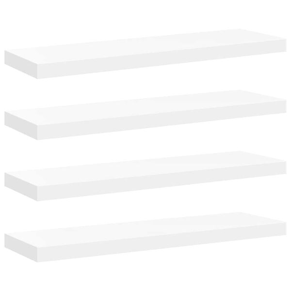 vidaXL &Eacute;tag&egrave;res murales flottantes 4 pcs blanc 80x23,5x3,8 cm MDF