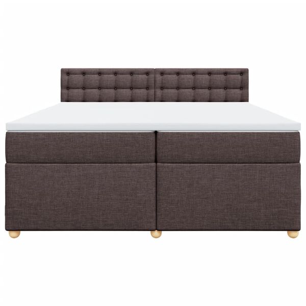 vidaXL Sommier &agrave; lattes de lit avec matelas Marron fonc&eacute; 200x200 cm