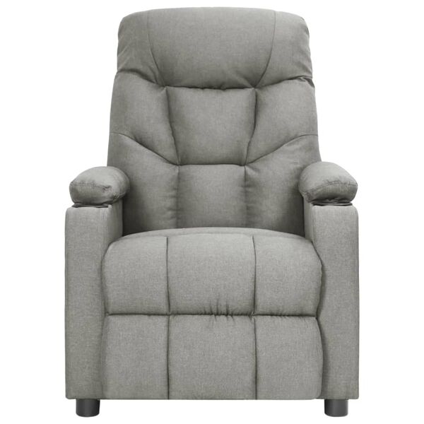 vidaXL Fauteuil électrique de massage Gris clair Tissu
