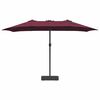 vidaXL Parasol de jardin Rouge bordeaux 385 x 209 x 244 cm tissu