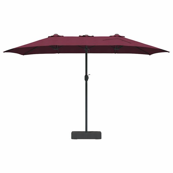 vidaXL Parasol de jardin Rouge bordeaux 385 x 209 x 244 cm tissu