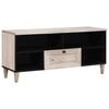 vidaXL Meuble TV Blanc Blanchi 100 x 33 x 46 cm Bois de mangue massif