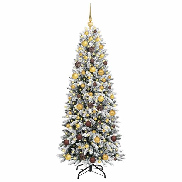 vidaXL Sapin de No&euml;l artificiel avec 300 LED avec support Blanc 180 cm