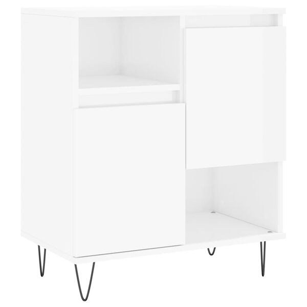 vidaXL Buffet Blanc brillant 60x35x70 cm Bois d'ing&eacute;nierie