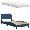 vidaXL Lit avec matelas Hanko bleu 90x190 cm tissu