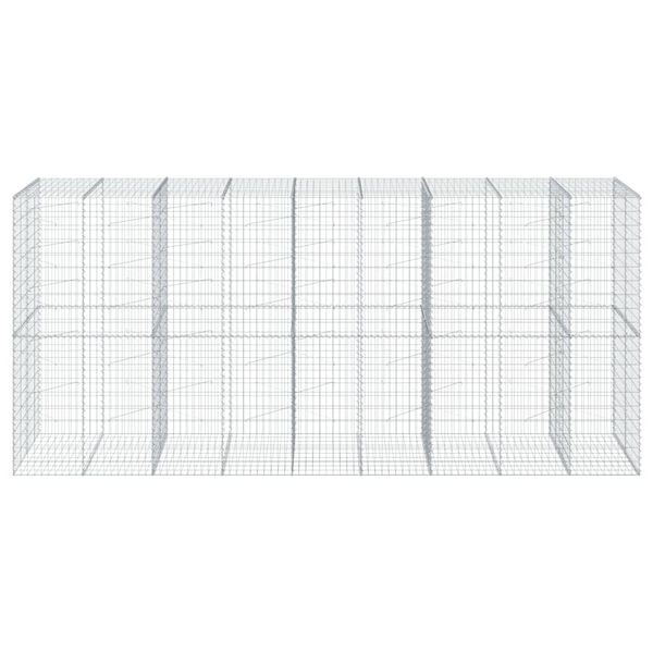 vidaXL Panier gabion avec couvercle 450x100x200 cm fer galvanisé