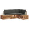 vidaXL Ensemble de canap&eacute;s d'ext&eacute;rieur 4 Pi&egrave;ce Naturel et Anthracite