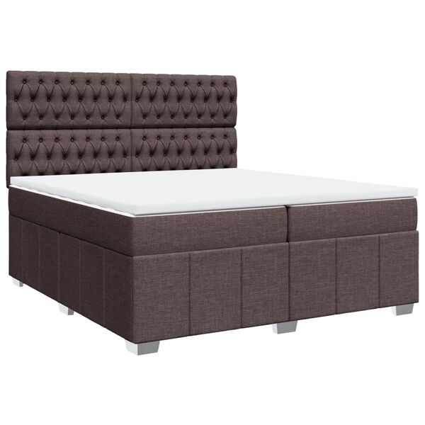 vidaXL Sommier &agrave; lattes de lit avec matelas Marron fonc&eacute; 200x200 cm