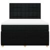 vidaXL Sommier &agrave; lattes de lit avec matelas Noir 160x200 cm Tissu