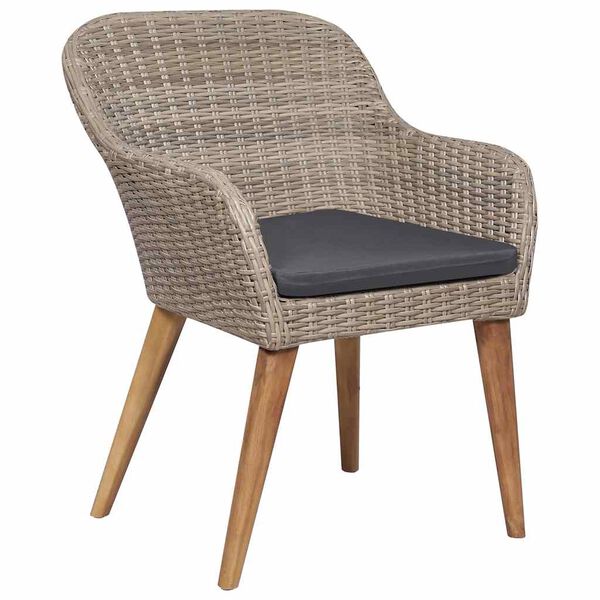 vidaXL Ensemble &agrave; manger de jardin 9 pcs Marron