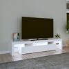 vidaXL Meuble TV avec lumi&egrave;res LED Blanc 200x36,5x40 cm
