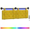 vidaXL T&ecirc;te de lit suspendue Avec lumi&egrave;re LED Jaune Velours