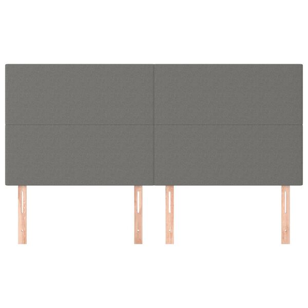 vidaXL T&ecirc;te de lit Gris fonc&eacute; 200x5x118/128 cm Tissu