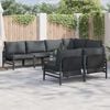 vidaXL Ensemble de canap&eacute; de jardin avec coussin 7 pcs Noir Acier