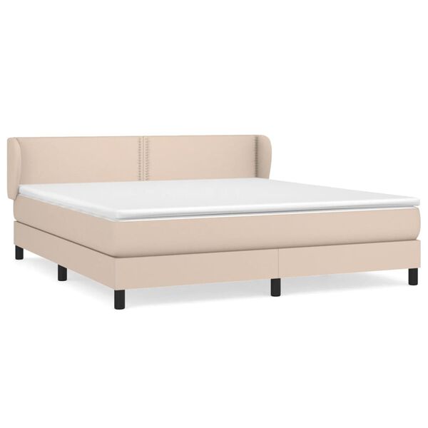 vidaXL Sommier &agrave; lattes de lit avec matelas Cappuccino 160x200 cm