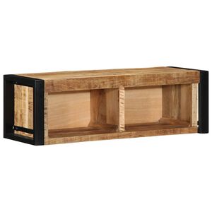 vidaXL Meuble TV 80x30x25 cm bois massif de manguier brut