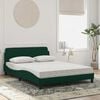 vidaXL Lit avec matelas Dover vert fonc&eacute; 140x190 cm velours