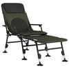 vidaXL Chaise longue de p&ecirc;che avec pieds &agrave; boue r&eacute;glables pliable vert