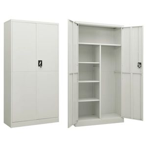 vidaXL Armoire &agrave; casiers Gris clair 90x40x180 cm Acier