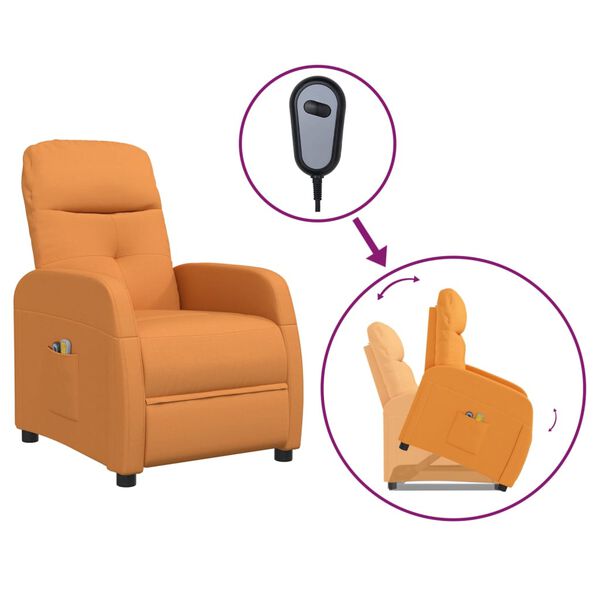 vidaXL Fauteuil de massage Jaune Tissu