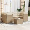 vidaXL Salon de jardin avec coussins 7 pcs beige r&eacute;sine tress&eacute;e