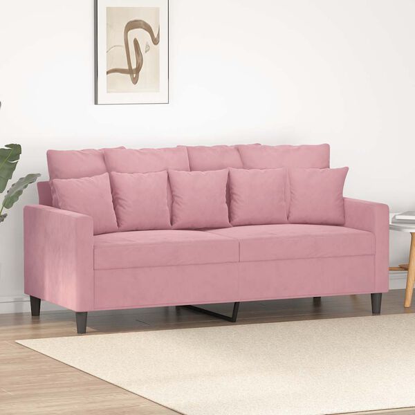 vidaXL Canap&eacute; &agrave; 2 places Rose 140 cm Velours