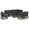 vidaXL Ensemble de canap&eacute; de jardin 9 pcs Gris et Gris fonc&eacute; polyrotin