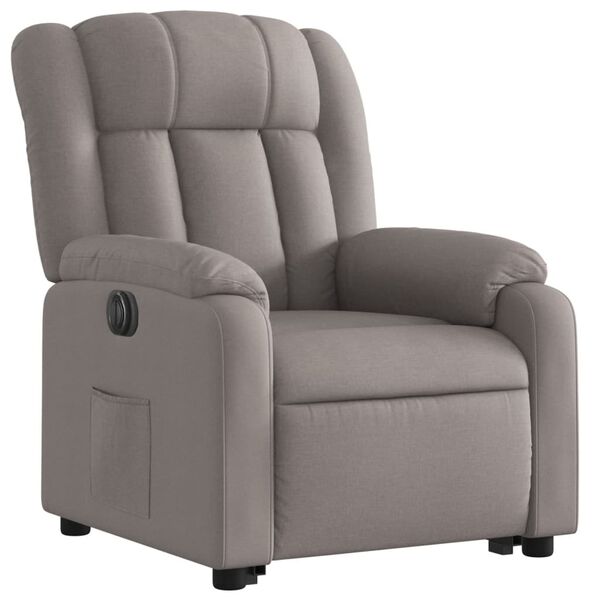 vidaXL Fauteuil inclinable électrique taupe tissu