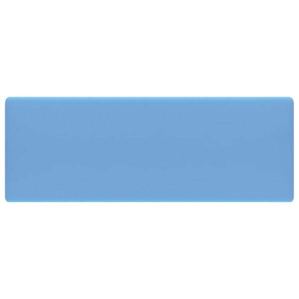 vidaXL Lavabo carr&eacute; &agrave; trop-plein Bleu clair mat 41x41 cm C&eacute;ramique