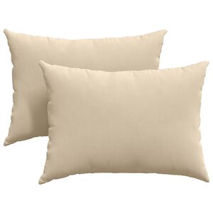 vidaXL Coussins de canap&eacute; 2 pcs Cr&egrave;me 70 x 50 cm tissu