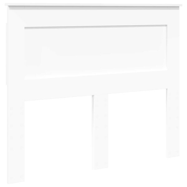 vidaXL T&ecirc;te de lit avec t&ecirc;te de lit Blanc 135 cm Bois d'ing&eacute;nierie