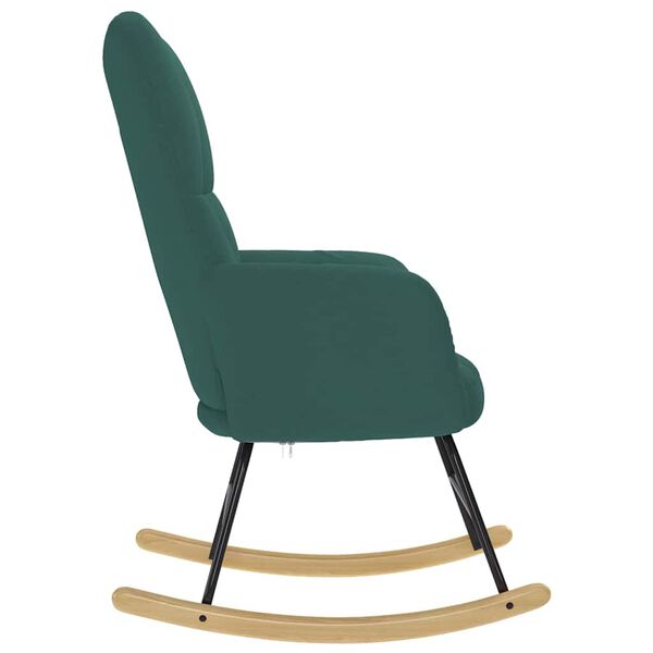 vidaXL Chaise &agrave; bascule Vert fonc&eacute; Tissu