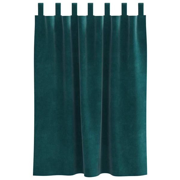 vidaXL Rideaux occultants 2 pcs Vert fonc&eacute; 140 x 140 cm Velours