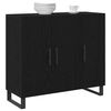 vidaXL Buffet Ch&ecirc;ne noir 90 x 34 x 80 cm Bois d'ing&eacute;nierie