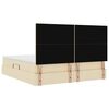 vidaXL Lit avec rangement et matelas Cr&egrave;me 160 x 200 cm Polyester