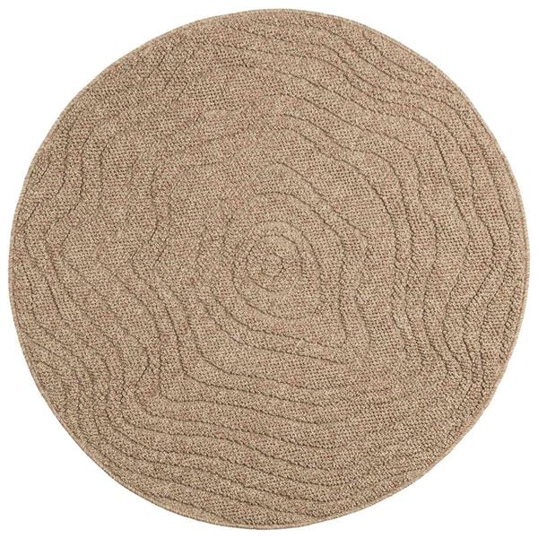 vidaXL Tapis de surface Rond Moir&eacute; HUARTE Naturel &Oslash; 160 CM Polyester