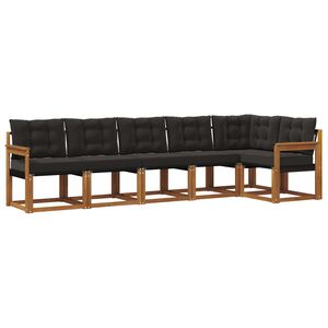 vidaXL Ensemble de canap&eacute;s d'ext&eacute;rieur 6 pcs Naturel et Noir