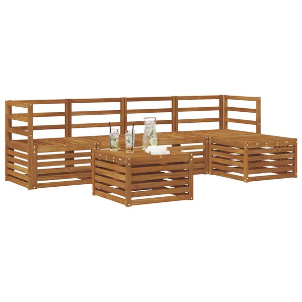 vidaXL Ensembles de canap&eacute;s 6 pcs Naturel Bois d'Acacia Massif