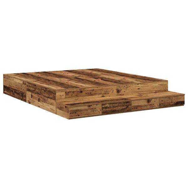 vidaXL Cadre de lit avec rangement avec tiroir Bois Ancien 180 cm