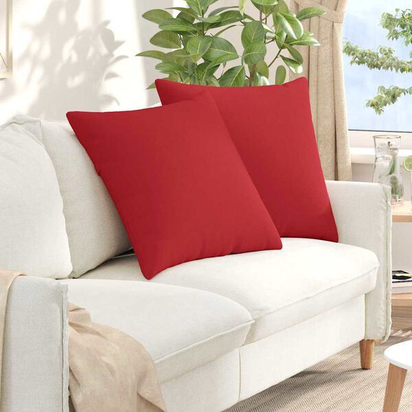 vidaXL Coussins de canapé 2 pcs Rouge 80 x 80 cm tissu