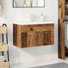 vidaXL Meuble lavabo avec bassin et robinet intégrés vieux bois
