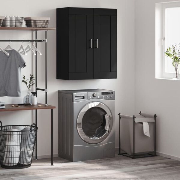 vidaXL Armoire murale noir 69,5x34x90 cm bois d'ing&eacute;nierie