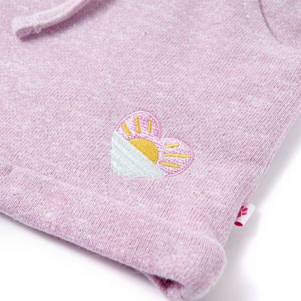 Short pour enfants avec cordon de serrage lilas m&eacute;lang&eacute; 140