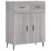 vidaXL Buffet haut Sonoma gris 69,5x34x180 cm Bois d'ing&eacute;nierie